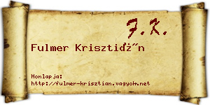 Fulmer Krisztián névjegykártya